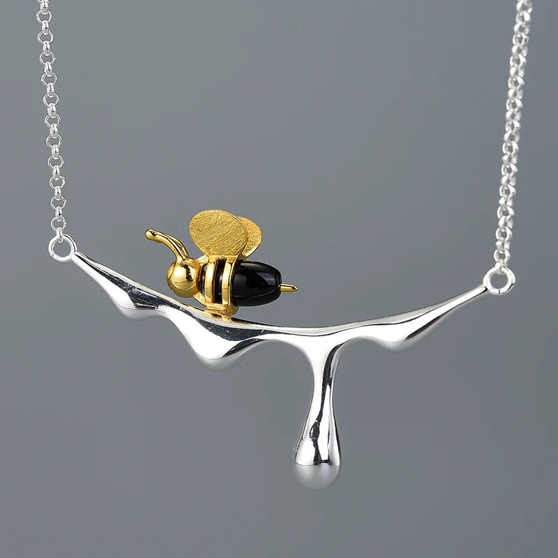 House of Noem — Bee and Honey Drop Pendant Necklace