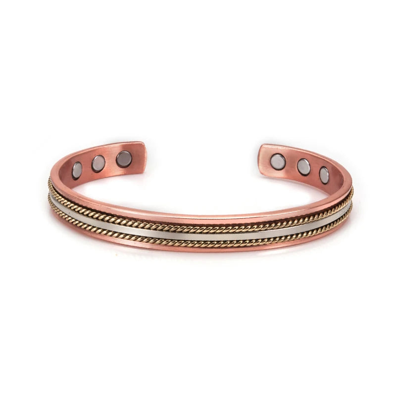 Twisted Pure Copper Magnetic Bracelet Benefits Adjustable Cuff Bangles for Men Women Anthritis Pain Relief Health Energy Jewelry