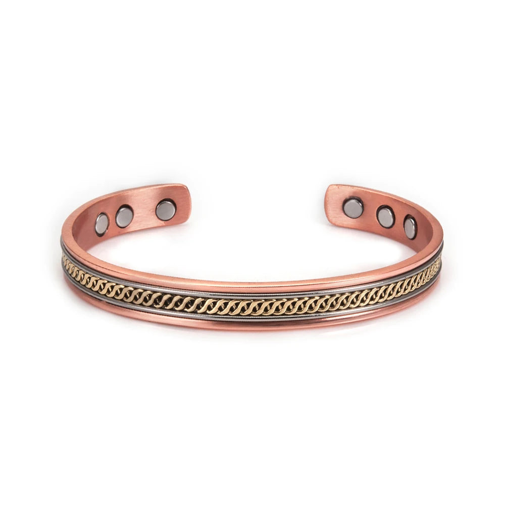 Twisted Pure Copper Magnetic Bracelet Benefits Adjustable Cuff Bangles for Men Women Anthritis Pain Relief Health Energy Jewelry
