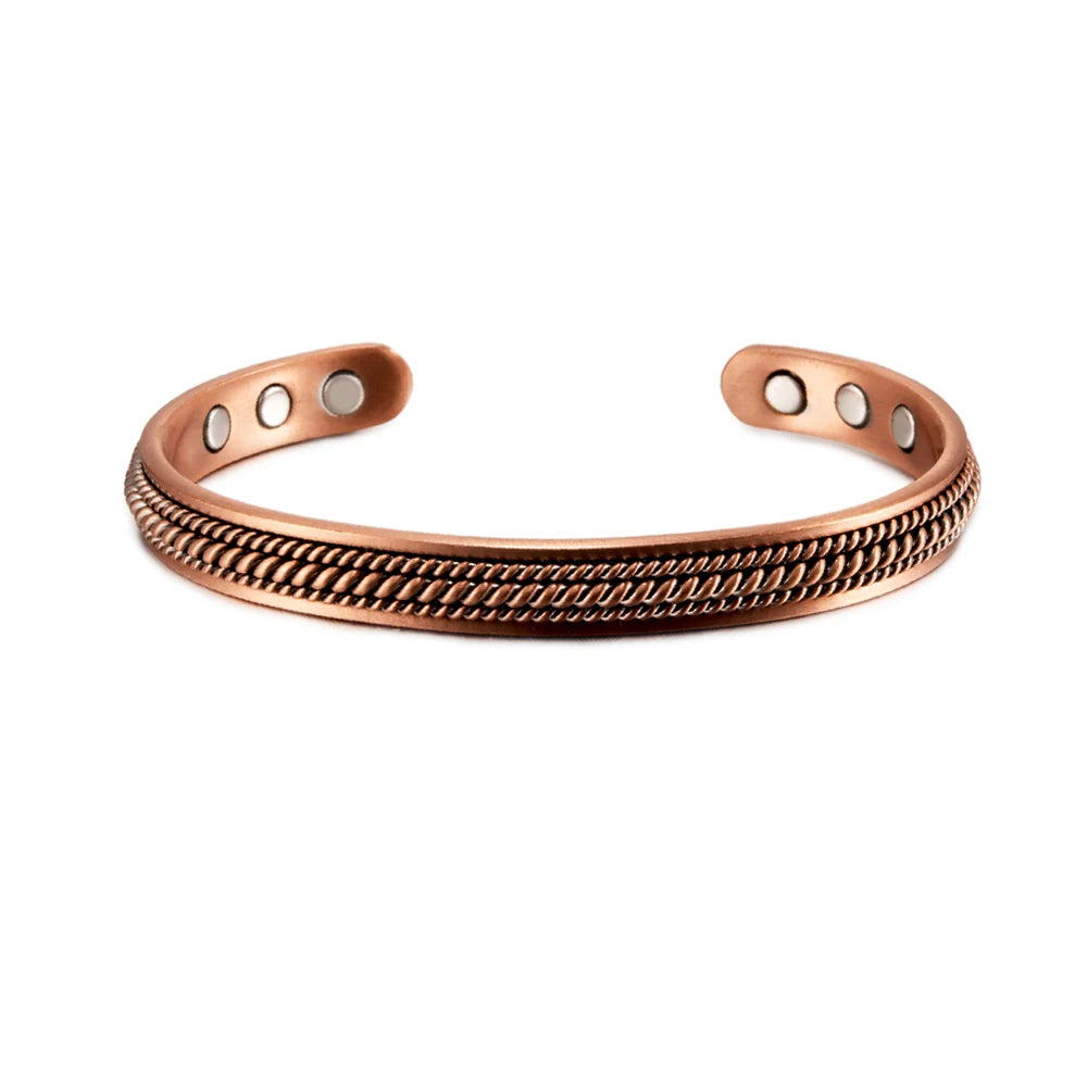Twisted Pure Copper Magnetic Bracelet Benefits Adjustable Cuff Bangles for Men Women Anthritis Pain Relief Health Energy Jewelry