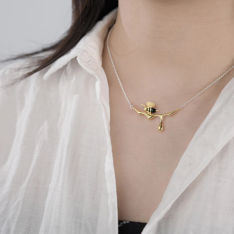 House of Noem — Bee and Honey Drop Pendant Necklace