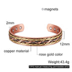 Twisted Pure Copper Magnetic Bracelet Benefits Adjustable Cuff Bangles for Men Women Anthritis Pain Relief Health Energy Jewelry