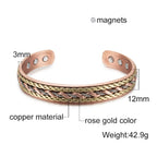 Twisted Pure Copper Magnetic Bracelet Benefits Adjustable Cuff Bangles for Men Women Anthritis Pain Relief Health Energy Jewelry