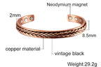 Twisted Pure Copper Magnetic Bracelet Benefits Adjustable Cuff Bangles for Men Women Anthritis Pain Relief Health Energy Jewelry