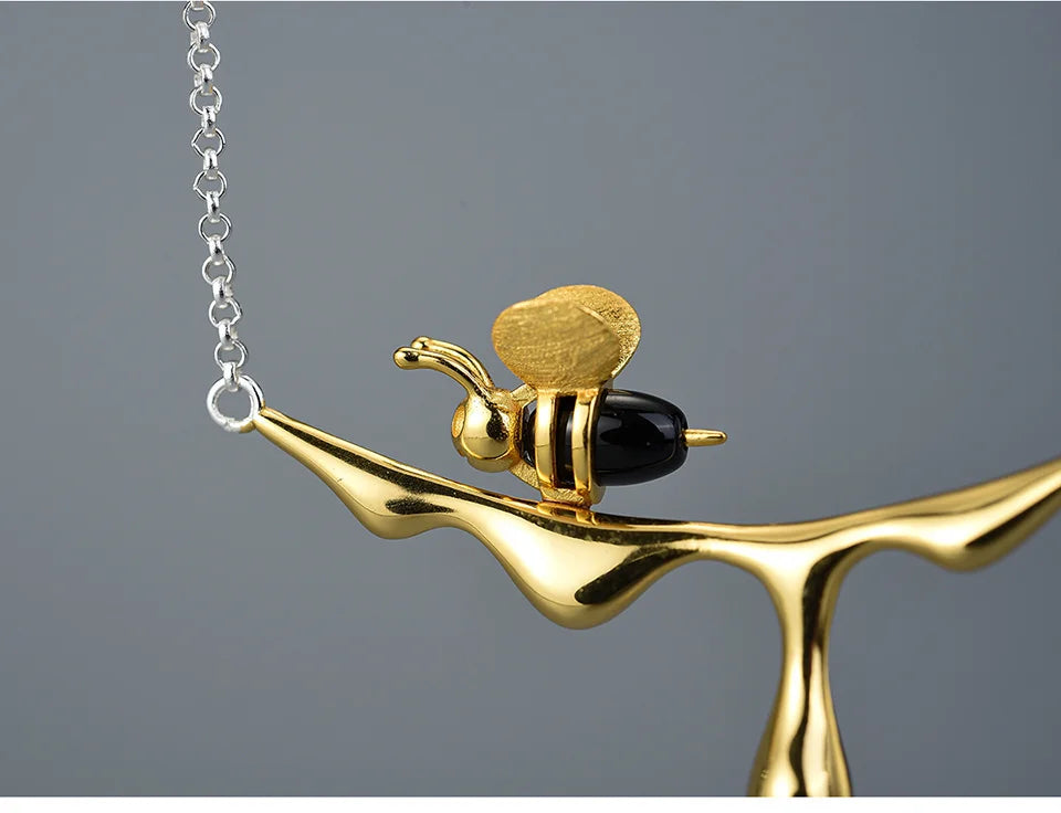 House of Noem — Bee and Honey Drop Pendant Necklace