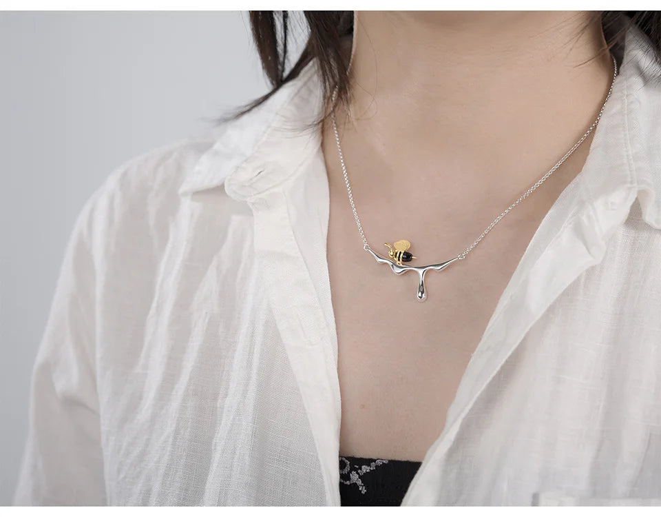 House of Noem — Bee and Honey Drop Pendant Necklace