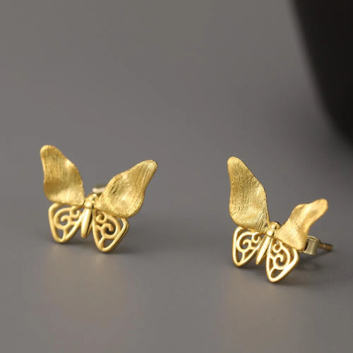 House of Noem — Hollow Butterfly Sterling Silver Stud Earrings