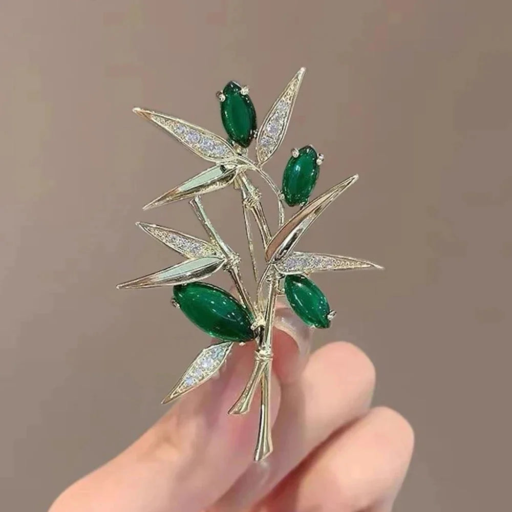 Emerald Crystal Butterfly Brooch