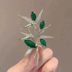 Emerald Crystal Butterfly Brooch