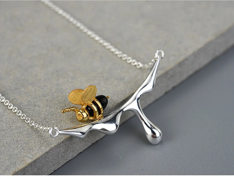 House of Noem — Bee and Honey Drop Pendant Necklace