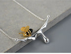 House of Noem — Bee and Honey Drop Pendant Necklace