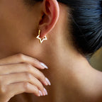 Fashion Heart Star Stainless Steel Hoop Earrings for Women Classic Simple Gold Silver Color Geometric Charm Earrings Jewelry
