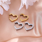 Fashion Heart Star Stainless Steel Hoop Earrings for Women Classic Simple Gold Silver Color Geometric Charm Earrings Jewelry