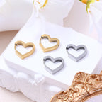 Fashion Heart Star Stainless Steel Hoop Earrings for Women Classic Simple Gold Silver Color Geometric Charm Earrings Jewelry