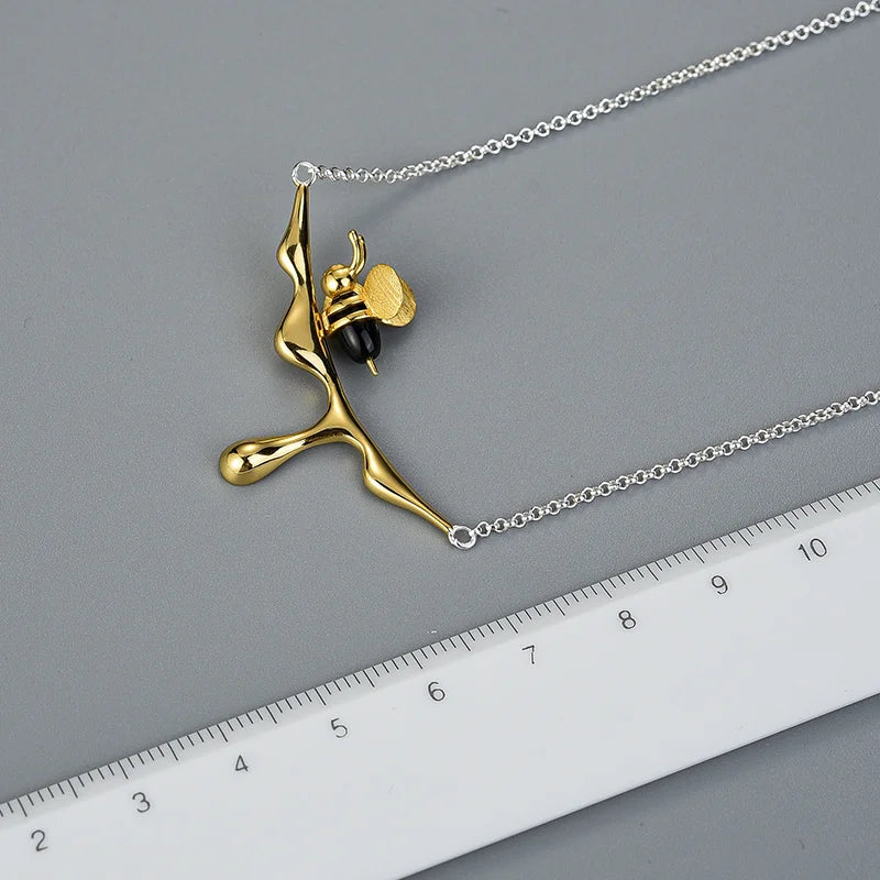 House of Noem — Bee and Honey Drop Pendant Necklace