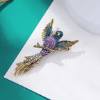 Crystal Hummingbird Brooch - Luxury Gold Animal Pin