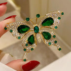 House of Noem — Emerald Crystal Butterfly Brooch