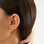 Fashion Heart Star Stainless Steel Hoop Earrings for Women Classic Simple Gold Silver Color Geometric Charm Earrings Jewelry