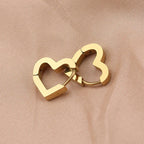 Fashion Heart Star Stainless Steel Hoop Earrings for Women Classic Simple Gold Silver Color Geometric Charm Earrings Jewelry
