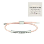 Popular Charms “DON'T LET THE HARD DAYS WIN” Motivational Tube Bracelet for Best Friends Gift Trendy Adjustable Bangles Jewelry