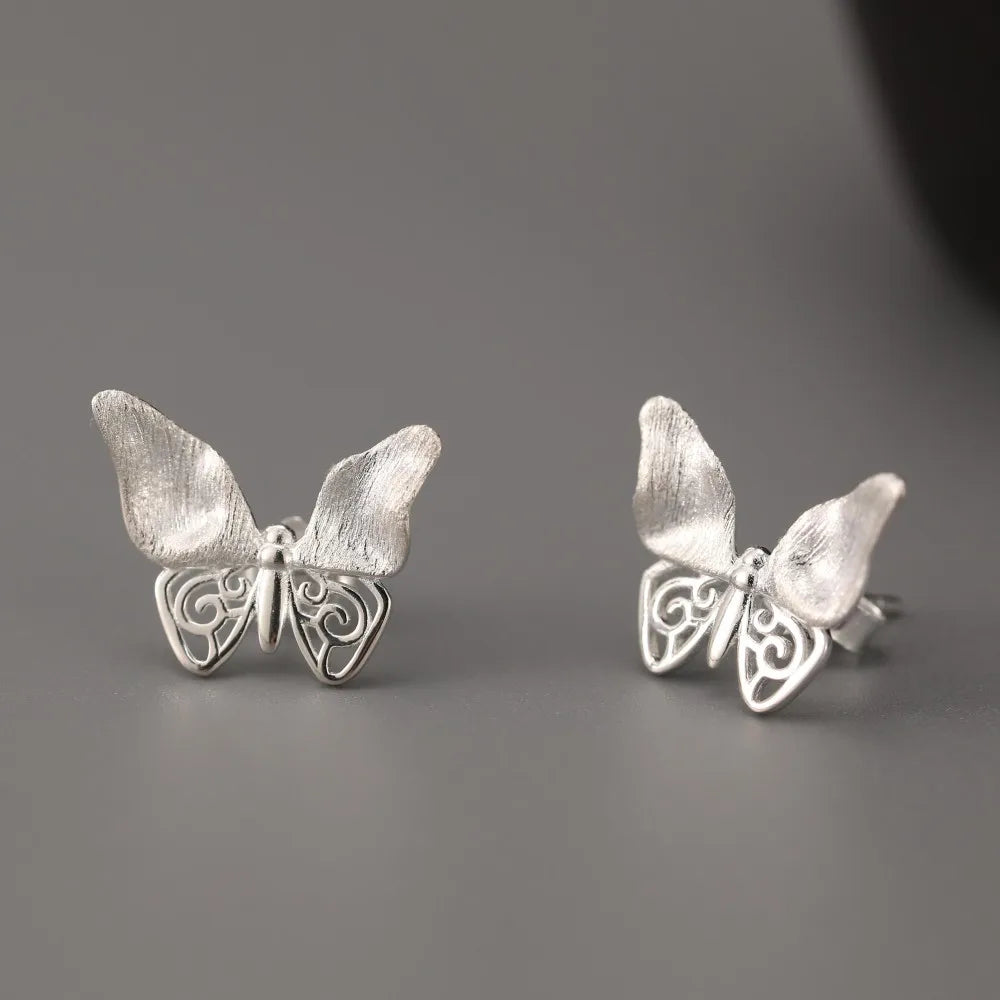 House of Noem — Hollow Butterfly Sterling Silver Stud Earrings