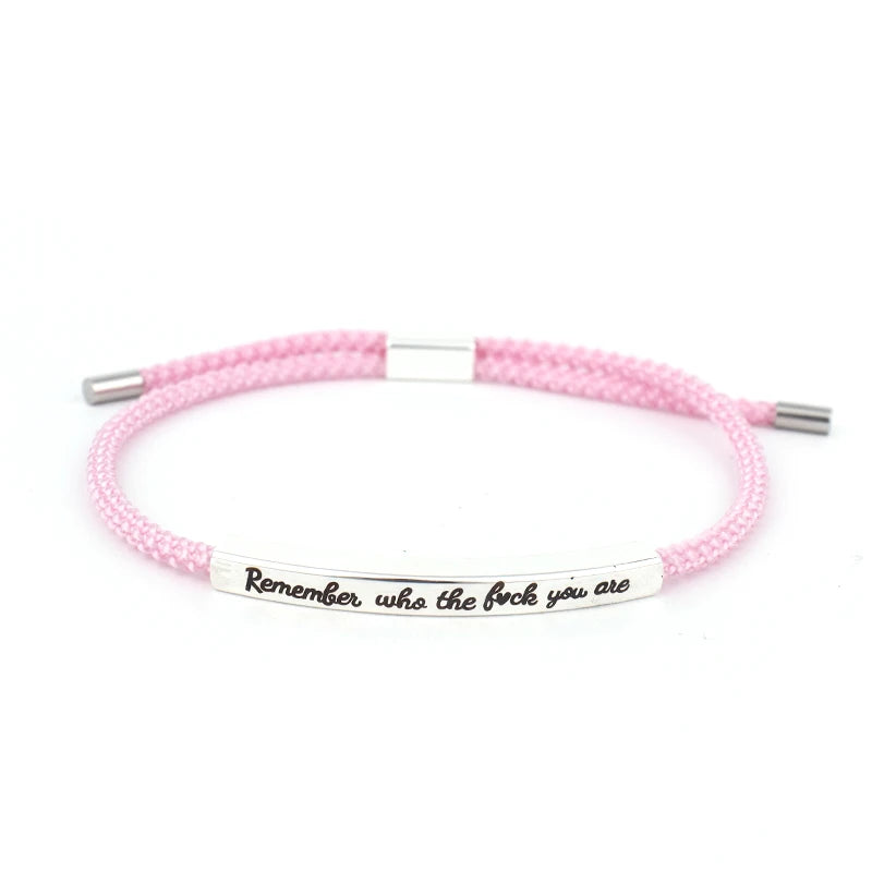 Popular Charms “DON'T LET THE HARD DAYS WIN” Motivational Tube Bracelet for Best Friends Gift Trendy Adjustable Bangles Jewelry