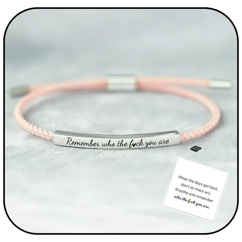 Popular Charms “DON'T LET THE HARD DAYS WIN” Motivational Tube Bracelet for Best Friends Gift Trendy Adjustable Bangles Jewelry