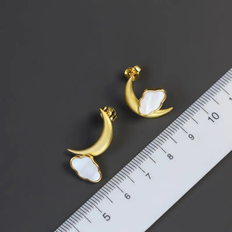 House of Noem — Moon and Clouds Stud Earrings