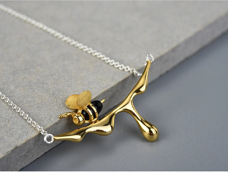 House of Noem — Bee and Honey Drop Pendant Necklace