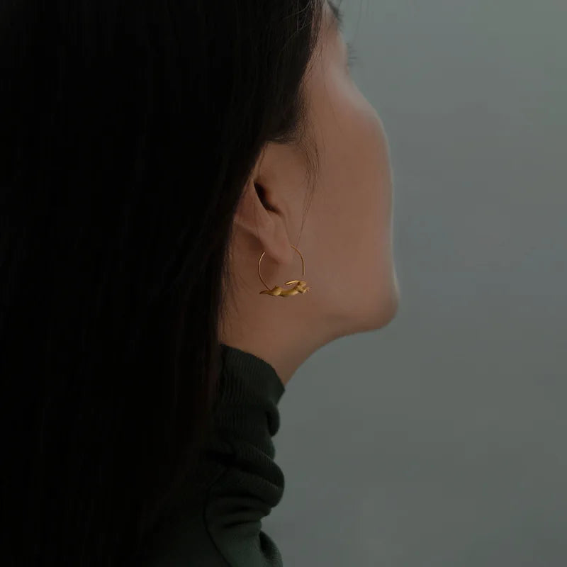 House of Noem — Running Bunny Hoop Earrings