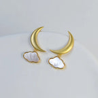 House of Noem — Moon and Clouds Stud Earrings