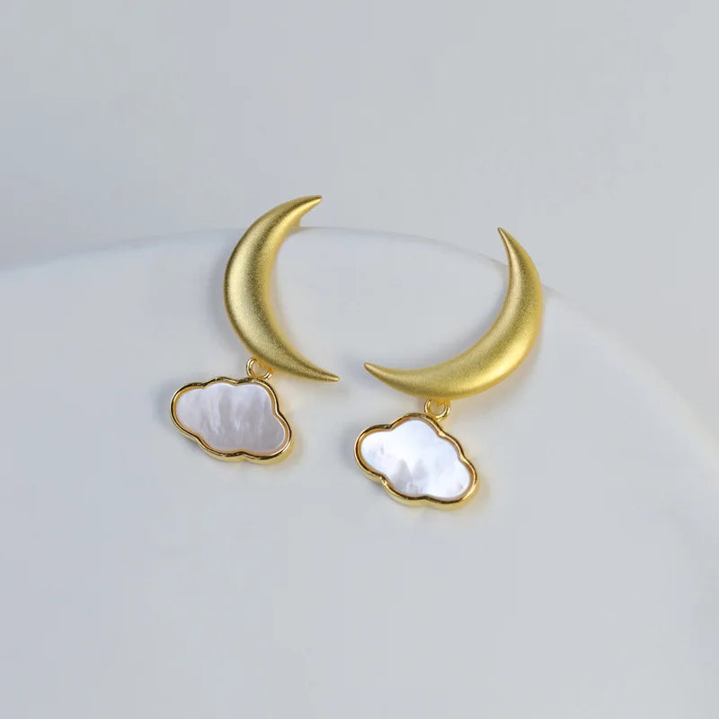 House of Noem — Moon and Clouds Stud Earrings