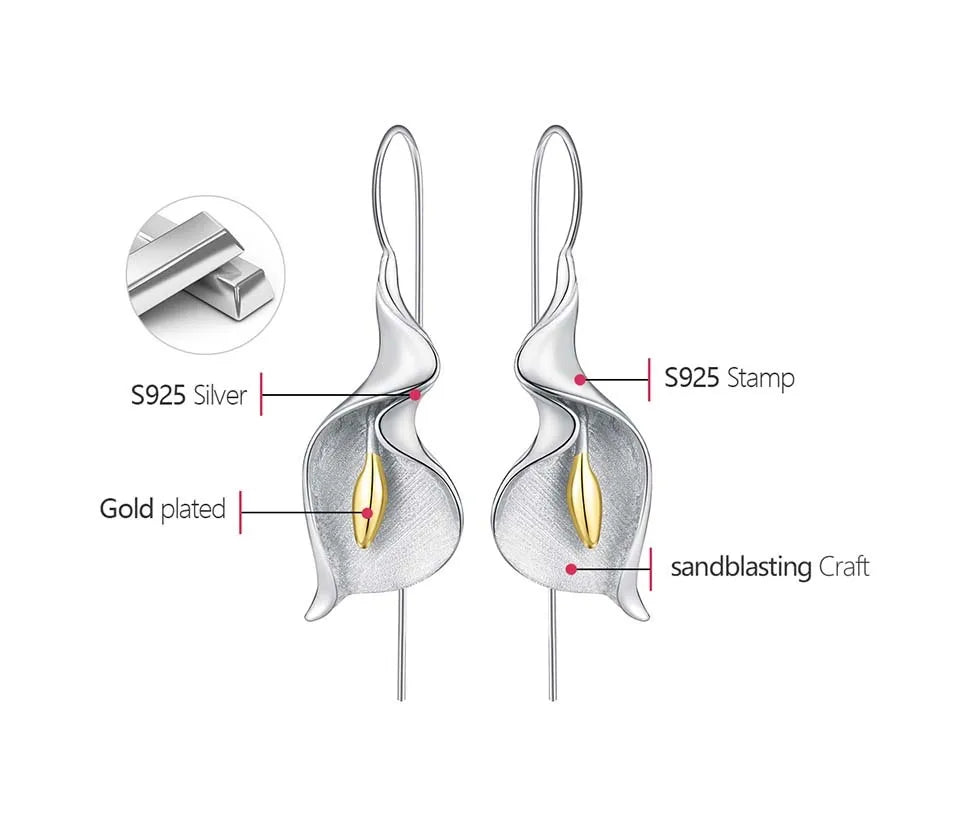 House of Noem — Calla Lily Flower Dangle Earrings