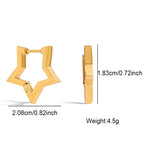 Fashion Heart Star Stainless Steel Hoop Earrings for Women Classic Simple Gold Silver Color Geometric Charm Earrings Jewelry