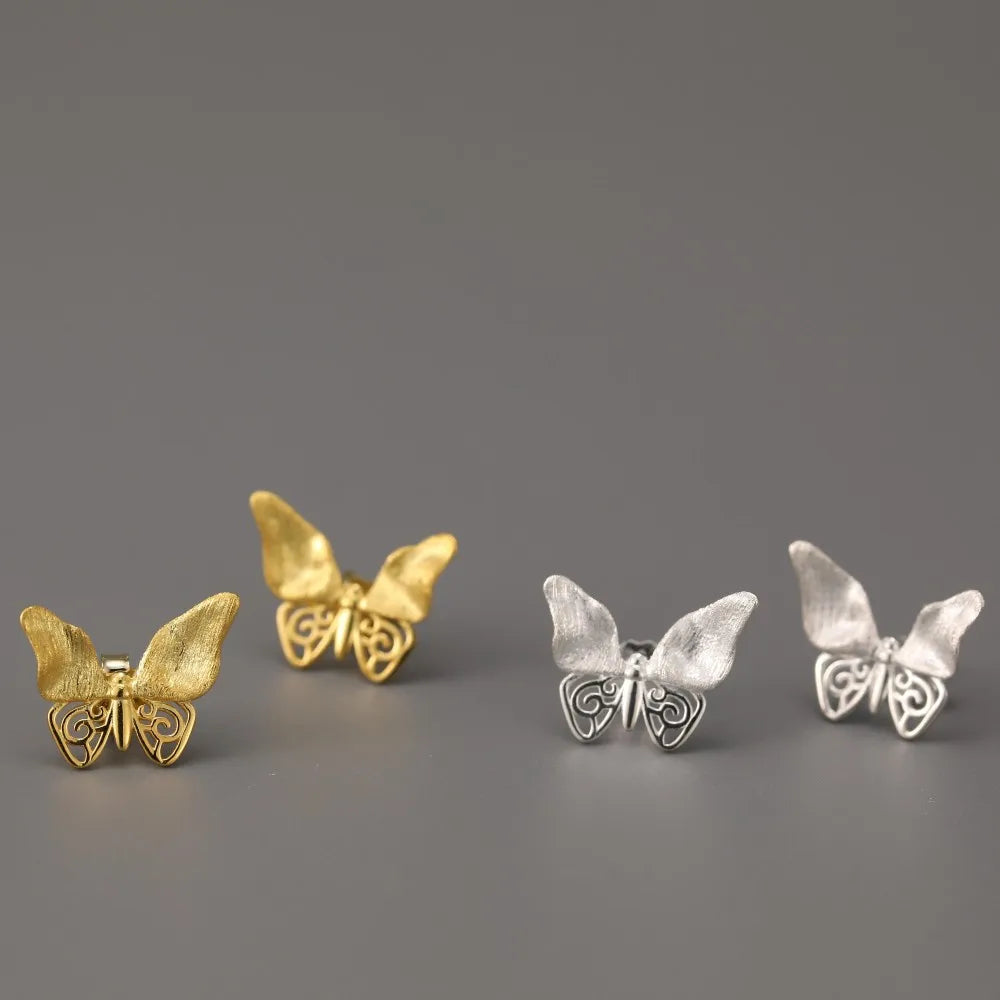 House of Noem — Hollow Butterfly Sterling Silver Stud Earrings