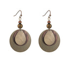 Retro fashion antique bronze multi-layer round bead pendant, environmentally friendly alloy women's earrings