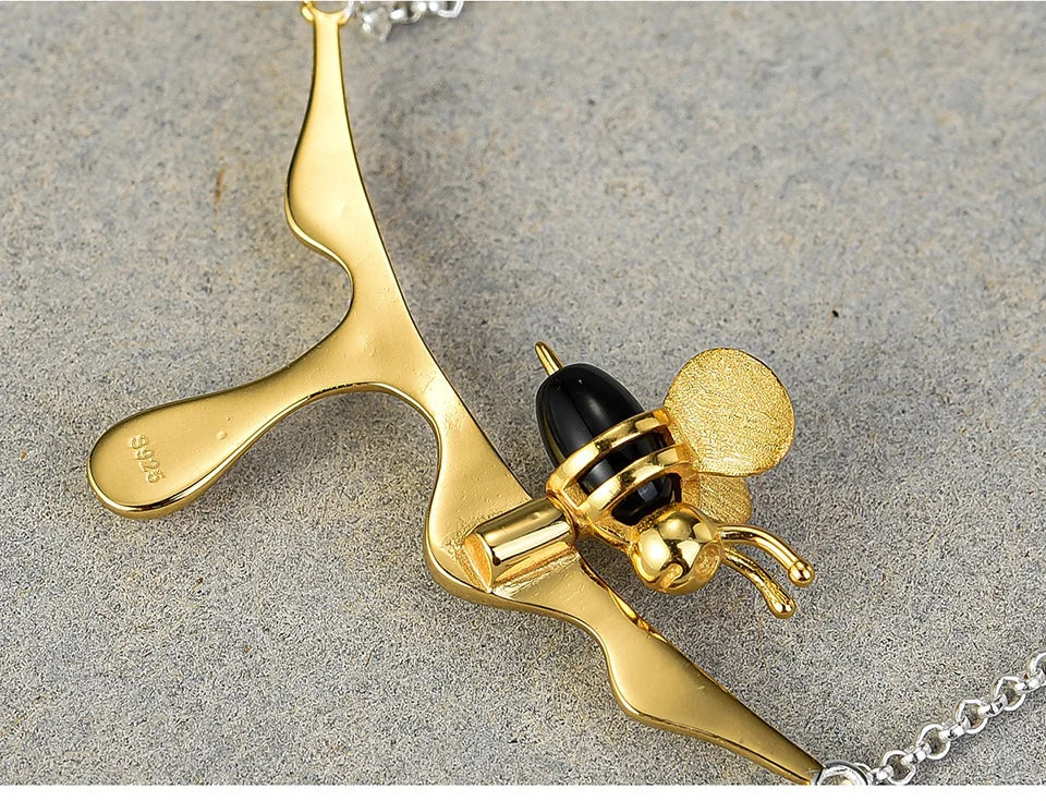 House of Noem — Bee and Honey Drop Pendant Necklace