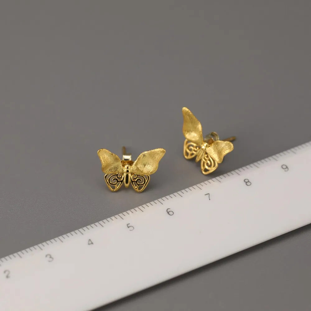 House of Noem — Hollow Butterfly Sterling Silver Stud Earrings