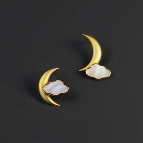 House of Noem — Moon and Clouds Stud Earrings