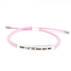 Popular Charms “DON'T LET THE HARD DAYS WIN” Motivational Tube Bracelet for Best Friends Gift Trendy Adjustable Bangles Jewelry