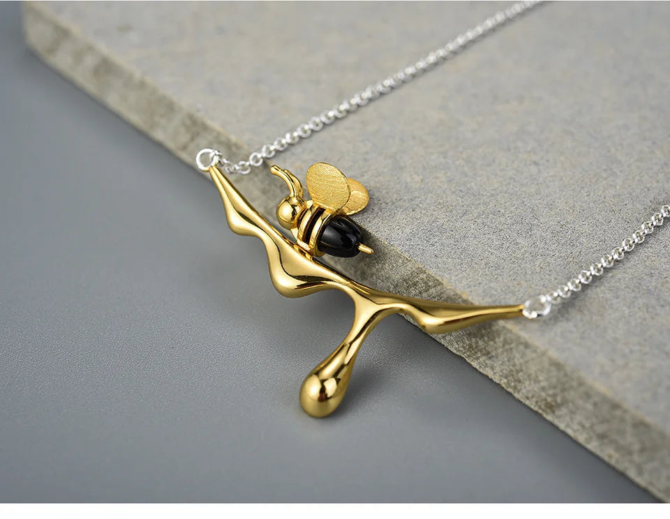 House of Noem — Bee and Honey Drop Pendant Necklace