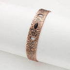 ARADOO Onyx Devil's Eye Pure Copper Bracelet Neodymium Magnet Open Cuff 3500 Gauss Magnetic Therapy Bangles