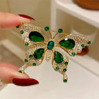 House of Noem — Emerald Crystal Butterfly Brooch