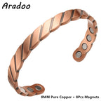 ARADOO Onyx Devil's Eye Pure Copper Bracelet Neodymium Magnet Open Cuff 3500 Gauss Magnetic Therapy Bangles