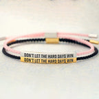 Popular Charms “DON'T LET THE HARD DAYS WIN” Motivational Tube Bracelet for Best Friends Gift Trendy Adjustable Bangles Jewelry
