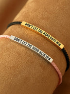 Popular Charms “DON'T LET THE HARD DAYS WIN” Motivational Tube Bracelet for Best Friends Gift Trendy Adjustable Bangles Jewelry