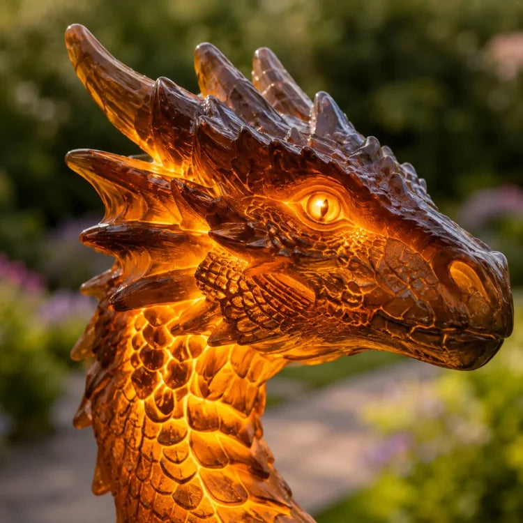 Golden dragon head detail