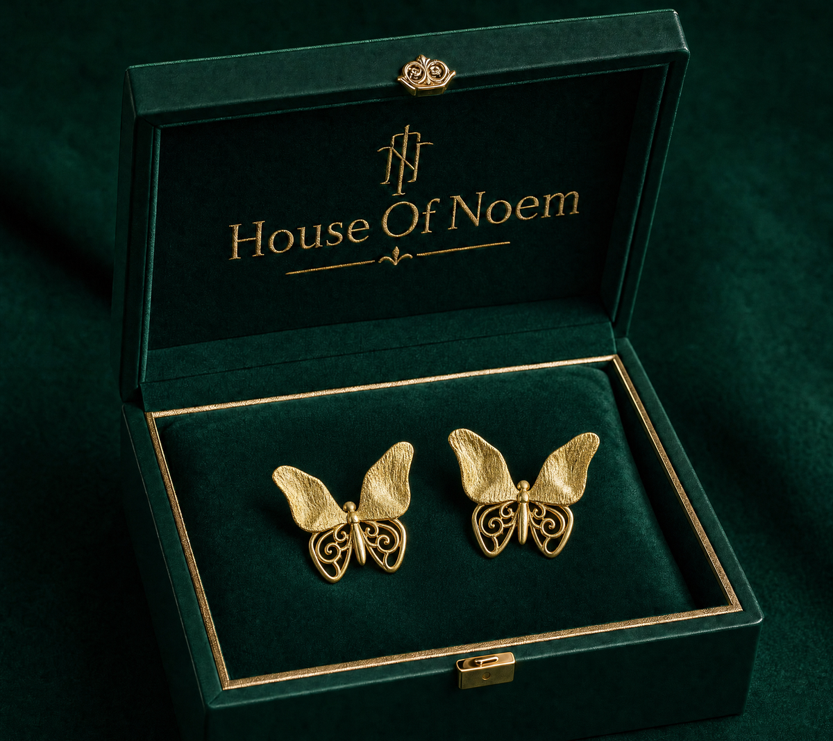 Ohrstecker Schmetterling hohl aus Sterlingsilber